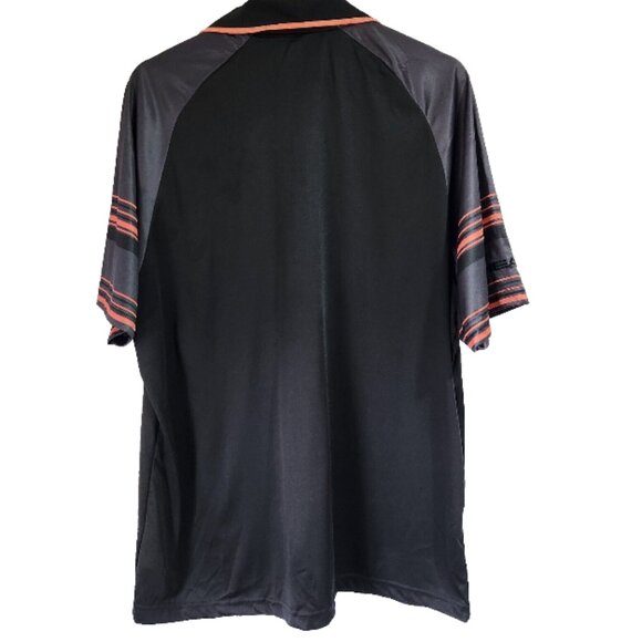 Head Golf Polo Shirt Men's Size XL Black with Striped Sleeves 3 Button Collared - Picture 3 of 12